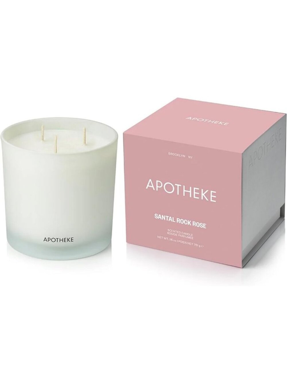 Luxury 3-Wick Scented Candle - Santal Rock Rose, 26 Oz - Home Fragrance Gift